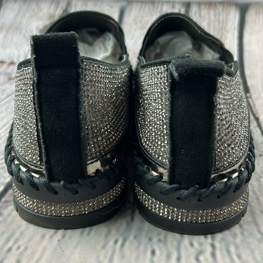 MUGUAN COMPANY - 1997 Black Silver Jeweled Slip On Flats - Picture 15 of 17